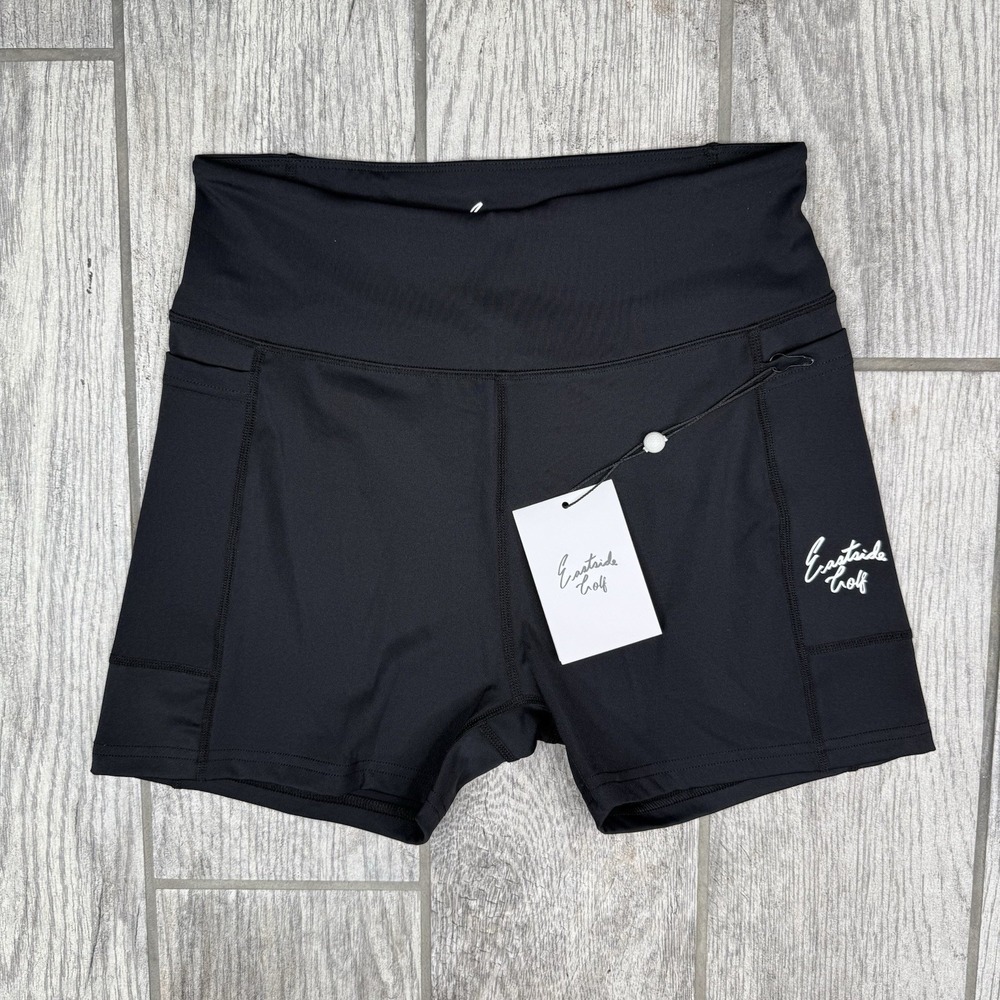 Eastside Golf Shorts Sz‎ S Compression Gym NWT Logo Womens Golfing Pockets Black